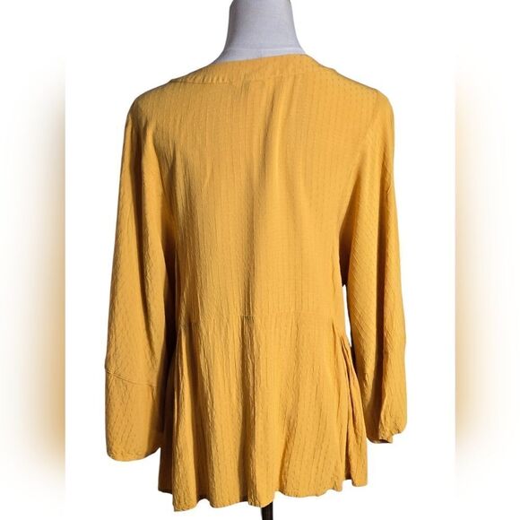 Express Golden Yellow Peasant Top Shirt - Picture 4 of 7